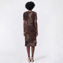 Womens Connected Apparel Short Sleeve Patchwork Sheath Dress