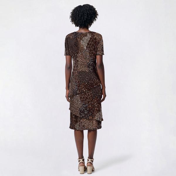 Womens Connected Apparel Short Sleeve Patchwork Sheath Dress