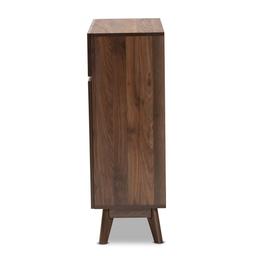 Baxton Studio Hartman Walnut Brown Finished Wood Shoe Cabinet