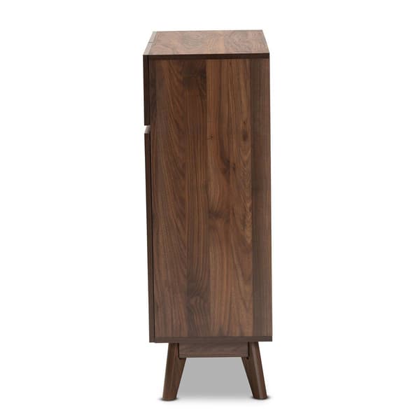 Baxton Studio Hartman Walnut Brown Finished Wood Shoe Cabinet