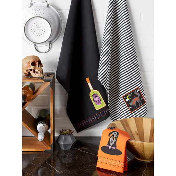 DII® Embellished Bewitched Kitchen Towels Set Of 3