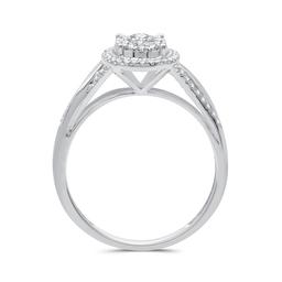Nova Star® Lab Grown Diamond Double Halo Split Shank Bridal Set