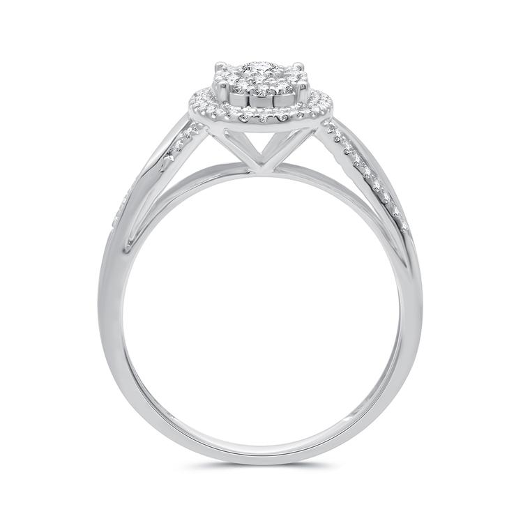 Nova Star® Lab Grown Diamond Double Halo Split Shank Bridal Set
