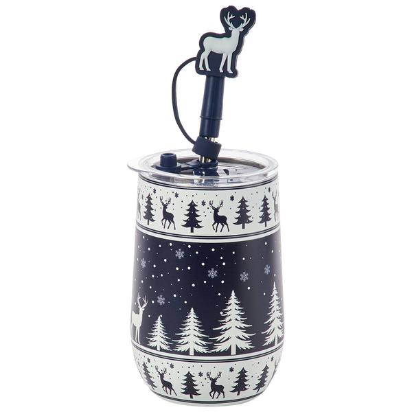 Home Essentials Winter Wine Tumbler w/ Sipper Straw - image 