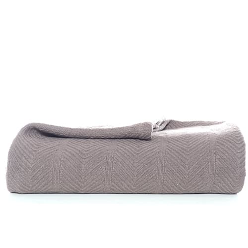 Eddie Bauer Herringbone Woven Blanket - Mushroom