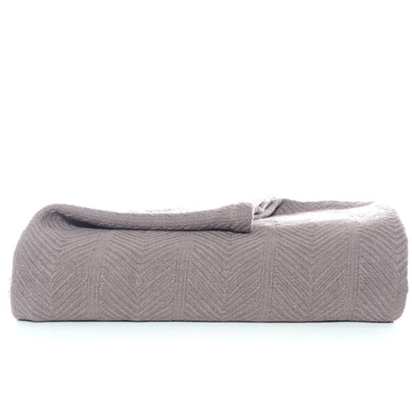 Eddie Bauer Herringbone Woven Blanket - Mushroom - image 