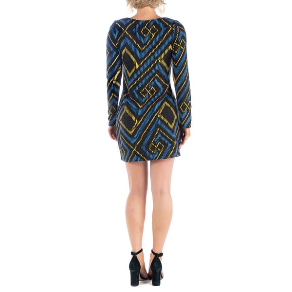 Womens 24/7 Comfort Apparel Black Long Sleeve A-Line Dress