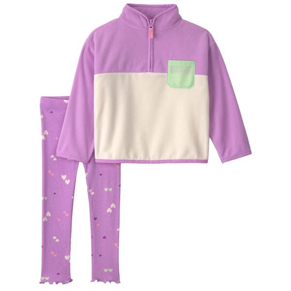 Toddler Girl Carter''s(R) Hearts Fleece Long Sleeve Top & Pants Set