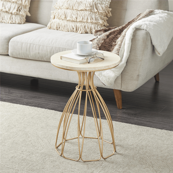 9th & Pike® Contemporary Gold Metal Accent Table