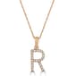 Diamond Classics(tm) 14kt. Rose Gold Initial R Letter Necklace - image 1