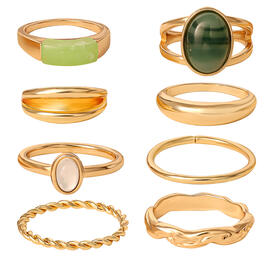 Jessica Simpson Imitation Yellow Gold Plated Green Stone Rings