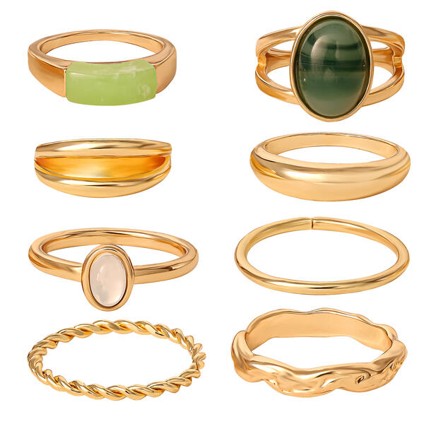 Jessica Simpson Imitation Yellow Gold Plated Green Stone Rings - image 