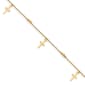 Gold Classics(tm) 14kt. Gold Polished & Textured Cross 9in. Anklet - image 1