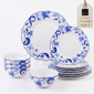 222 Fifth Ayla 12pc. Blue Porcelain Dinnerware Set - image 1