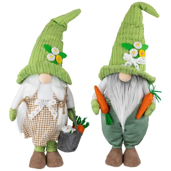 Northlight Seasonal Gardening Gnomes Easter Figurines - Set of 2 - image 