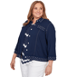 Plus Size Alfred Dunner Port Side Pearl Trim Denim Jacket - image 3