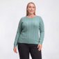 Plus Size Napa Valley Long Sleeve Cable Knit Front Sweater - image 10