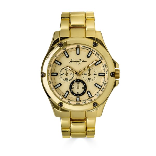 Mens Sean John Gold-Tone Screw Bezel Bracelet Watch SJ0002GD - image 