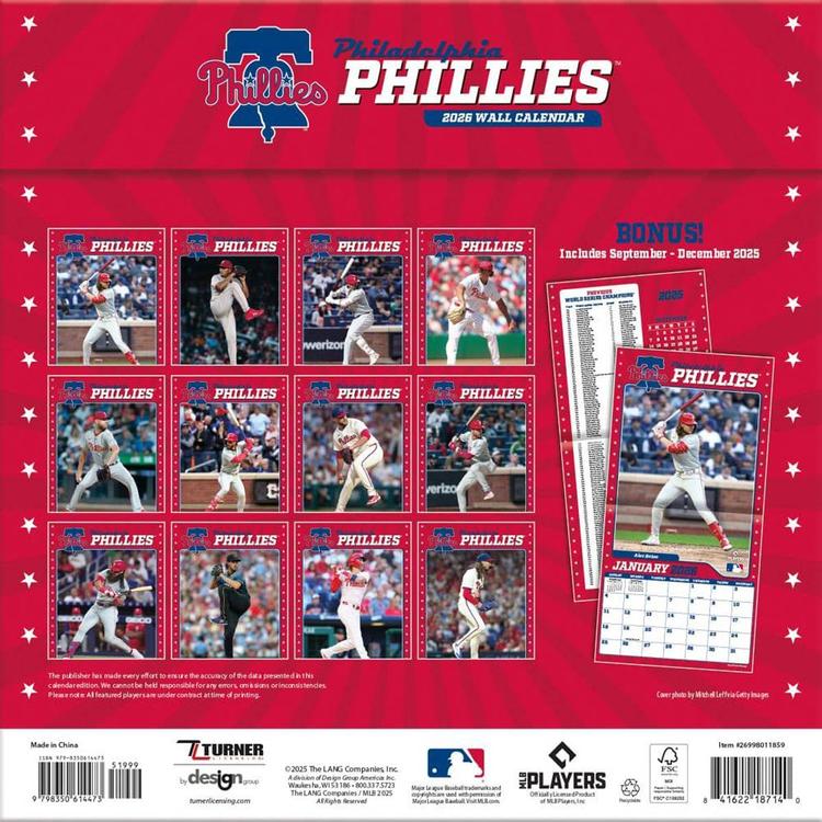 Lang® 2026 Philadelphia Phillies Wall Calendar