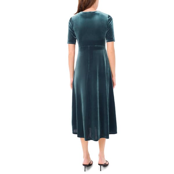 Womens MSK Velvet V-Neck Front Twist Midi Dress