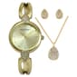 Womens Ellen Tracy Crystal Watch Pendant & Earrings Set-ETJ8182GD - image 1