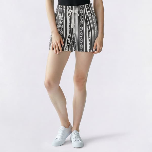 Juniors Derek Heart Aztec Yum Paper Bag Rope Belt Short