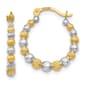 Gold Classics(tm) 14kt Gold White Rhodium Beaded Hoop Earring - image 1