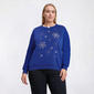 Plus Size Hasting & Smith Scattered Snowflakes Sweatshirt - image 1
