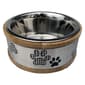 Indipets Wooden Ring Dog Bowl w/ Metal Paw Plate - image 1