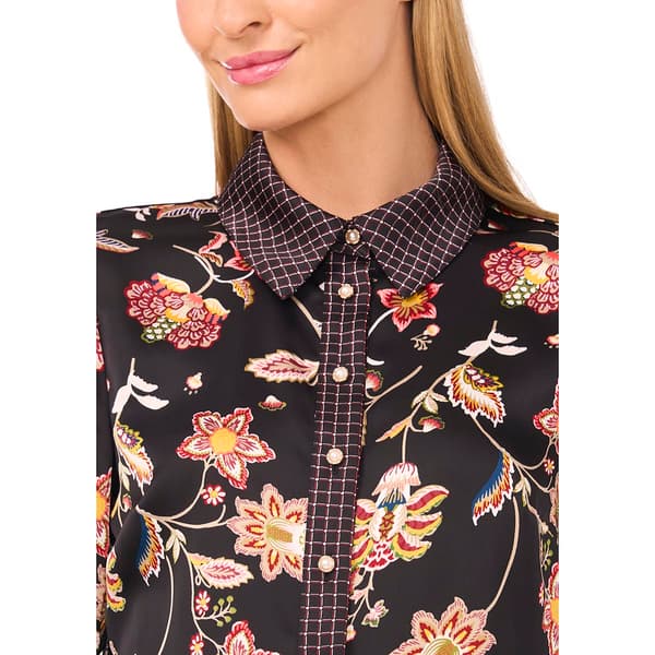 Womens Cece Long Bell Sleeve Floral Paisley Button Down Blouse