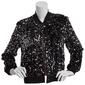 Womens Nanette Lepore Silver Sequin Velvet Bomber Jacket - image 1