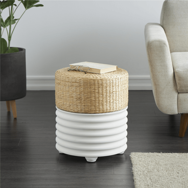 9th & Pike® Bohemian White Wooden Accent Table