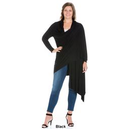 Plus Size 24/7 Comfort Apparel Extra Long Open Cardigan