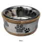 Indipets Wooden Ring Dog Bowl w/ Metal Paw Plate - image 3