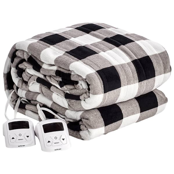 Mountain Ridge&#174; Buffalo Check Microplush Heated Blanket