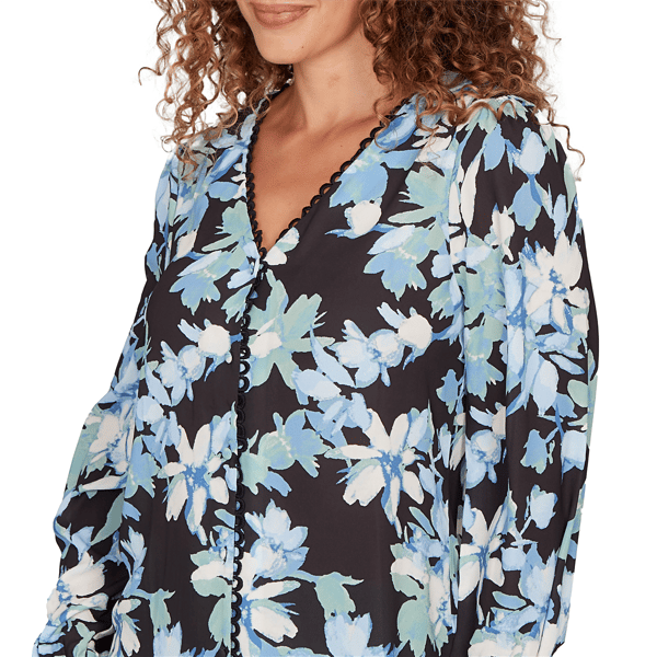 Womens Emaline Seabreeze Essence Button Front Floral Blouse