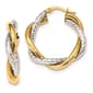Gold Classics(tm) 14kt. Two-Tone Textured Twist Hoop Earrings - image 1