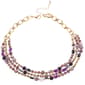 Ashley Cooper(tm) Gold & Purple Multi Row Beaded Link Necklace - image 1