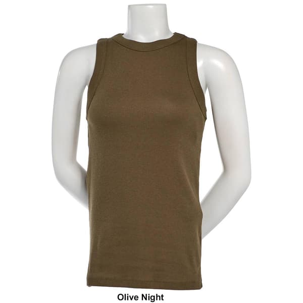 Womens Architect&#174; 2x2 Rib High Neck Solid Tank Top