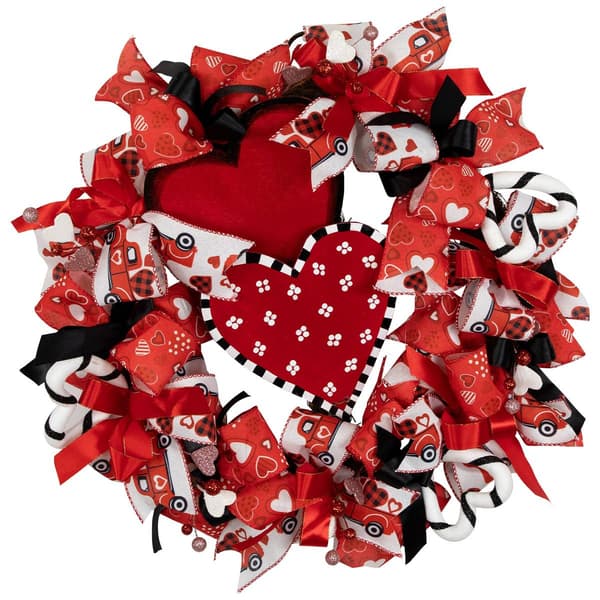 Northlight Seasonal Ribbon and Twig Valentine''s Day Wreath