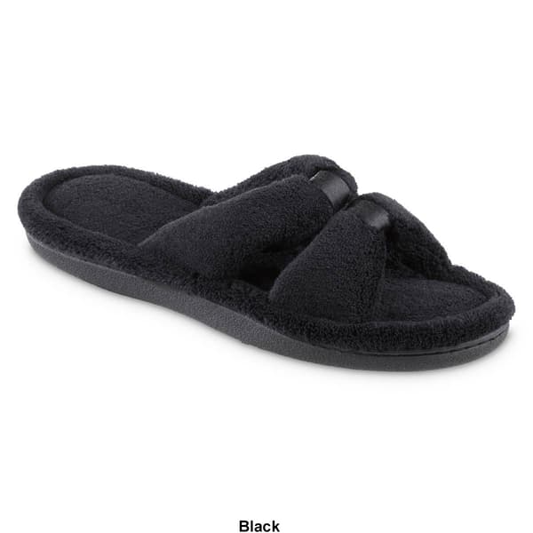 Womens Isotoner&#174; Microterry X-Slide Slippers w/Satin