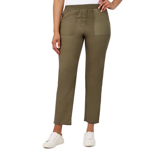 Petite Ruby Rd. Santa Fe Pull On Solid Elastic Waist Pants - image 