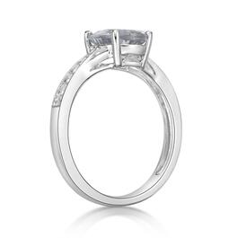 Sterling Silver Ring w/ White Topaz Gemstones