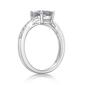 Sterling Silver Ring w/ White Topaz Gemstones - image 2