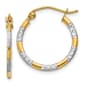 Gold Classics(tm) 14kt. Rhodium Diamond Cut Hoop Earrings - image 1