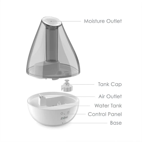 Pure Enrichment 600 1.3L MistAire Drop Ultrasonic Cool Humidifier