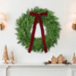 Puleo International 24in. Soft PE Spruce Wreath w/ Red Velvet Bow - image 2