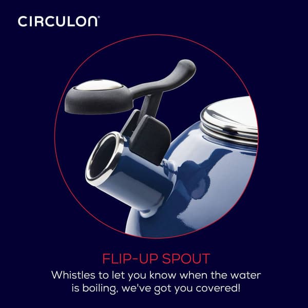 Circulon&#174; 2qt. Enamel on Steel Whistling Teakettle