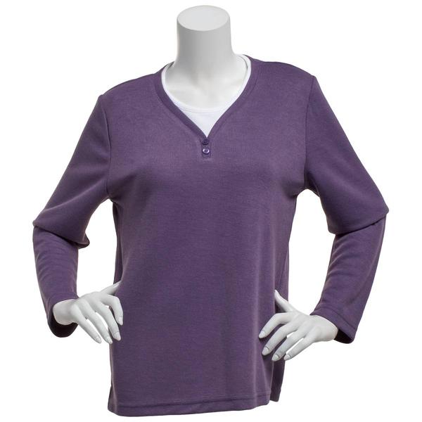 Plus Size Hasting & Smith Long Sleeve Solid Flatback Sweater - image 