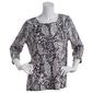 Plus Size Emily Daniels 3/4 Sleeve Print Jacquard Knit Tunic Top - image 1